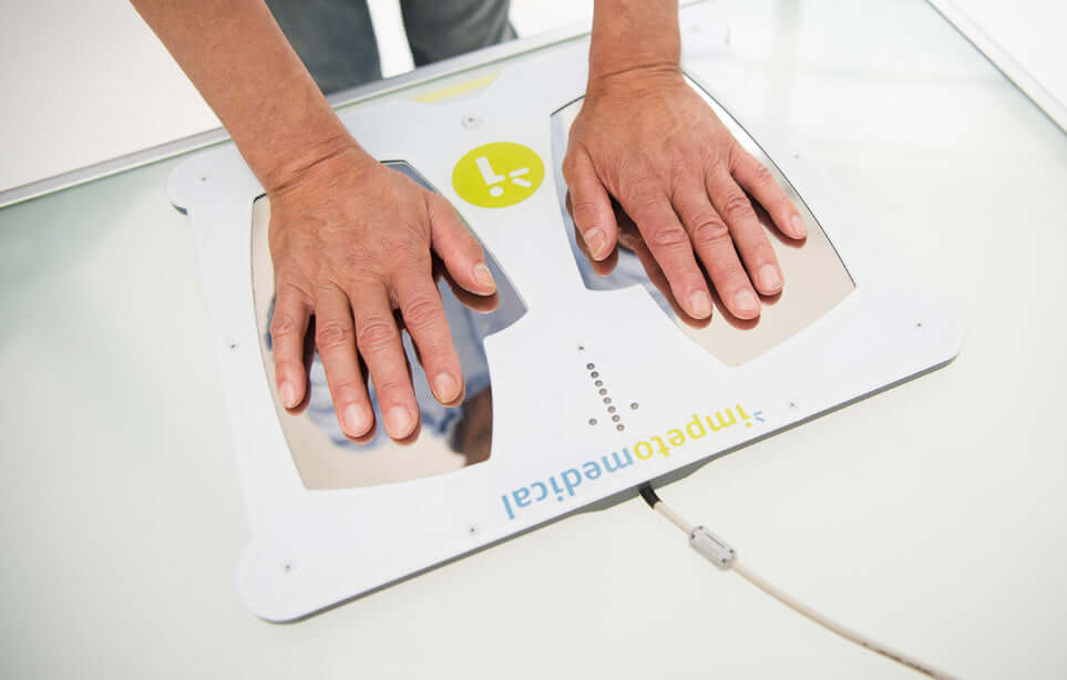 above vantage point of hands on hand docks