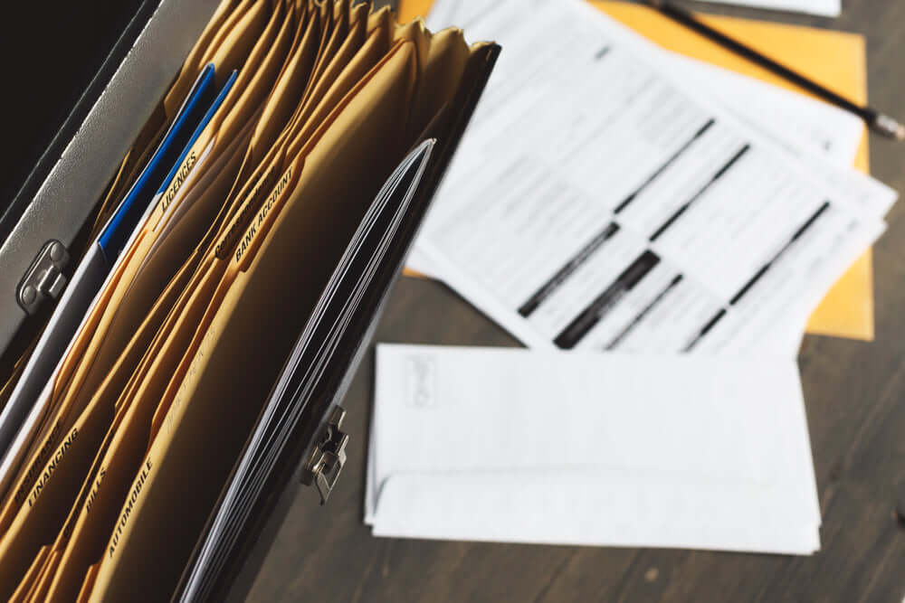 Paperwork file with folders image